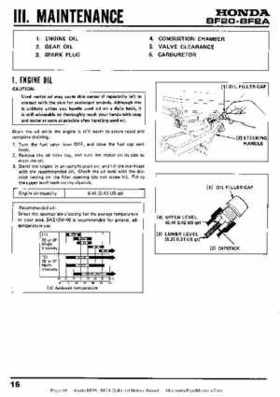 Honda BF20 BF2A Outboard Motors Manual, Page 16