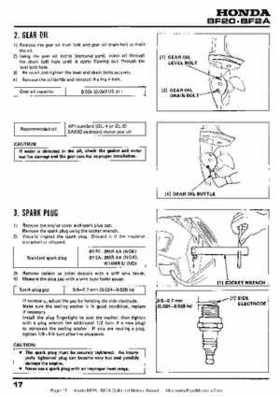 Honda BF20 BF2A Outboard Motors Manual, Page 17