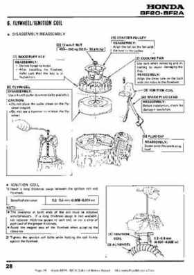 Honda BF20 BF2A Outboard Motors Manual, Page 28