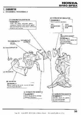 Honda BF20 BF2A Outboard Motors Manual, Page 30