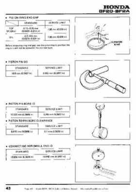 Honda BF20 BF2A Outboard Motors Manual, Page 43