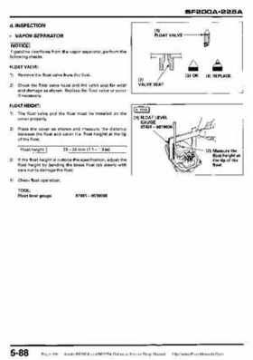 Honda BF200A BF225A Outboard Motors shop manual., Page 191
