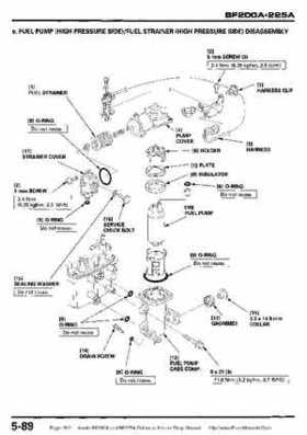 Honda BF200A BF225A Outboard Motors shop manual., Page 192