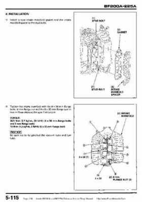 Honda BF200A BF225A Outboard Motors shop manual., Page 218