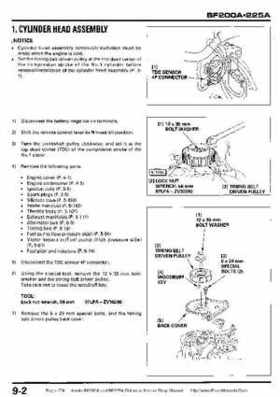 Honda BF200A BF225A Outboard Motors shop manual., Page 274