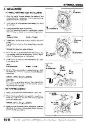Honda BF200A BF225A Outboard Motors shop manual., Page 306