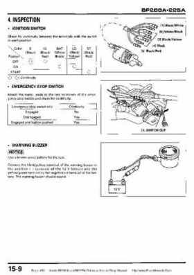 Honda BF200A BF225A Outboard Motors shop manual., Page 450