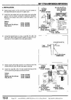 Honda BF200A BF225A Outboard Motors shop manual., Page 527
