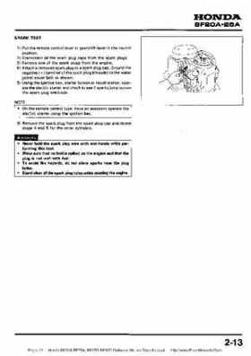 Honda BF20A-BF25A, BF25D-BF30D Outboard Motors Shop Manual., Page 21
