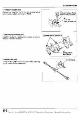 Honda BF20A-BF25A, BF25D-BF30D Outboard Motors Shop Manual., Page 284