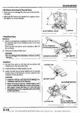 Honda BF20A-BF25A, BF25D-BF30D Outboard Motors Shop Manual., Page 288