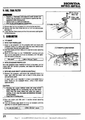 Honda BF50 (5HP) BF5A Outboard Motors Shop Manual., Page 21
