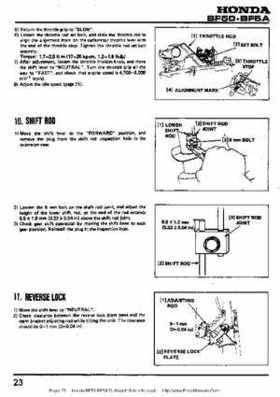 Honda BF50 (5HP) BF5A Outboard Motors Shop Manual., Page 23