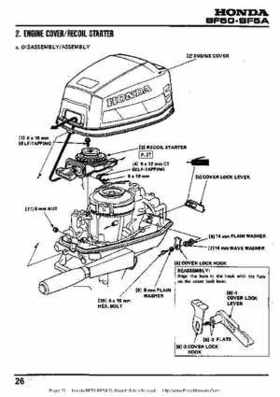 Honda BF50 (5HP) BF5A Outboard Motors Shop Manual., Page 26