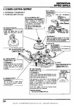 Honda BF50 (5HP) BF5A Outboard Motors Shop Manual., Page 34