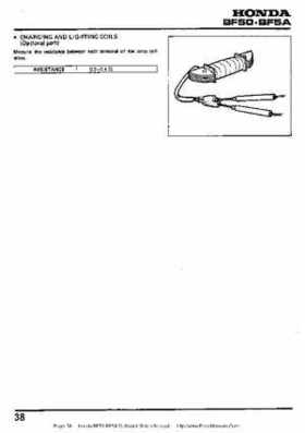Honda BF50 (5HP) BF5A Outboard Motors Shop Manual., Page 38