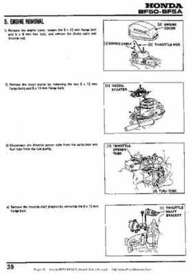 Honda BF50 (5HP) BF5A Outboard Motors Shop Manual., Page 39