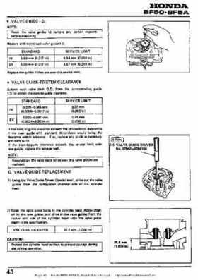 Honda BF50 (5HP) BF5A Outboard Motors Shop Manual., Page 43