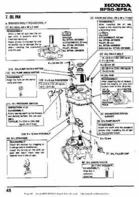 Honda BF50 (5HP) BF5A Outboard Motors Shop Manual., Page 45