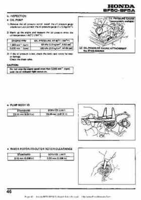 Honda BF50 (5HP) BF5A Outboard Motors Shop Manual., Page 46