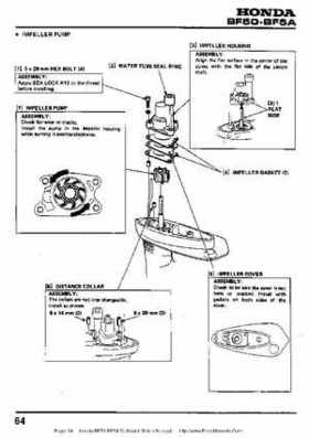 Honda BF50 (5HP) BF5A Outboard Motors Shop Manual., Page 64