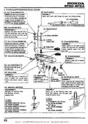 Honda BF50 (5HP) BF5A Outboard Motors Shop Manual., Page 65