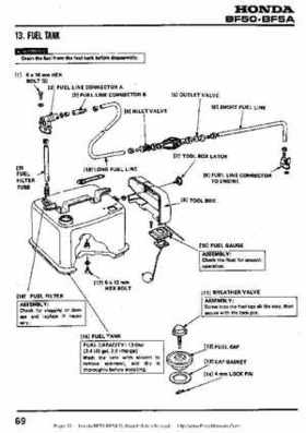 Honda BF50 (5HP) BF5A Outboard Motors Shop Manual., Page 69