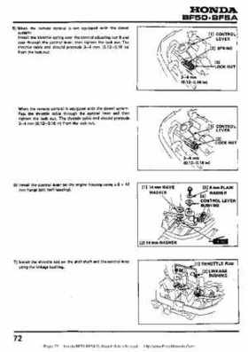 Honda BF50 (5HP) BF5A Outboard Motors Shop Manual., Page 72