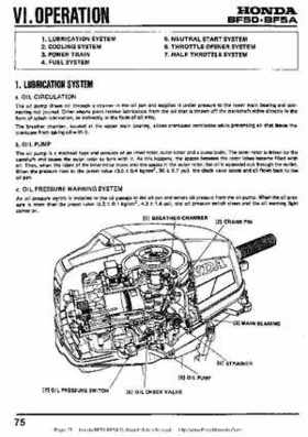 Honda BF50 (5HP) BF5A Outboard Motors Shop Manual., Page 75