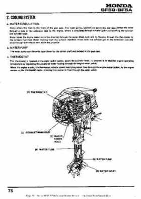 Honda BF50 (5HP) BF5A Outboard Motors Shop Manual., Page 76