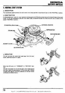 Honda BF50 (5HP) BF5A Outboard Motors Shop Manual., Page 79