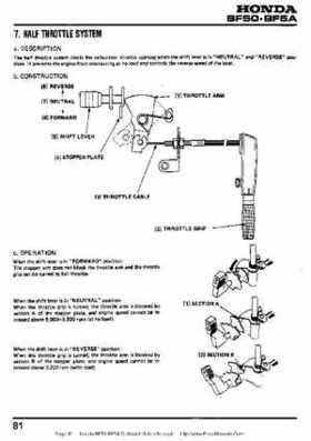 Honda BF50 (5HP) BF5A Outboard Motors Shop Manual., Page 81