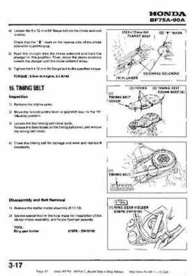 Honda BF75A BF90A Outboard Motors Shop Manual., Page 67