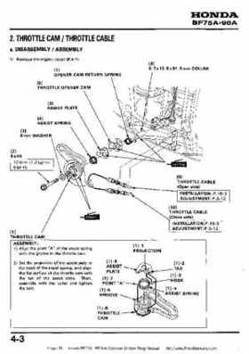 Honda BF75A BF90A Outboard Motors Shop Manual., Page 78