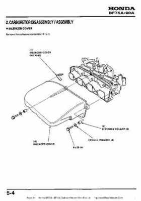 Honda BF75A BF90A Outboard Motors Shop Manual., Page 84