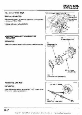Honda BF75A BF90A Outboard Motors Shop Manual., Page 87