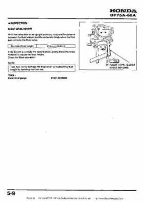 Honda BF75A BF90A Outboard Motors Shop Manual., Page 89