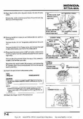 Honda BF75A BF90A Outboard Motors Shop Manual., Page 105