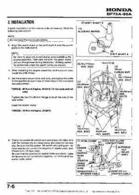Honda BF75A BF90A Outboard Motors Shop Manual., Page 107