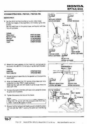Honda BF75A BF90A Outboard Motors Shop Manual., Page 141