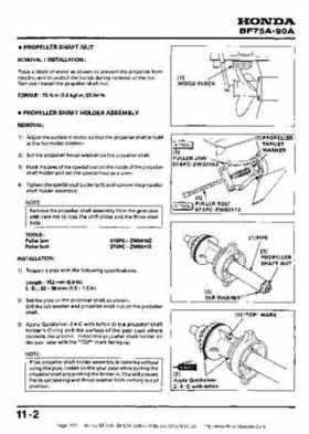 Honda BF75A BF90A Outboard Motors Shop Manual., Page 153