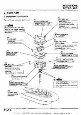 Honda BF75A BF90A Outboard Motors Shop Manual., Page 163