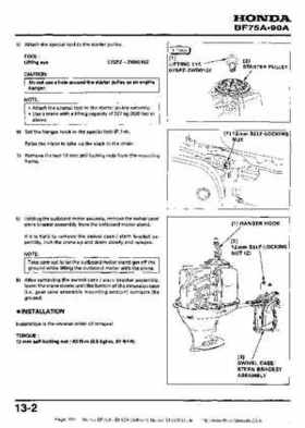 Honda BF75A BF90A Outboard Motors Shop Manual., Page 190