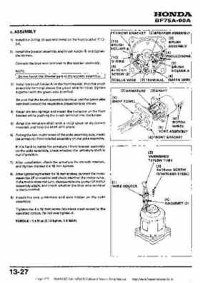 Honda BF75A BF90A Outboard Motors Shop Manual., Page 215
