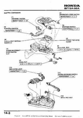 Honda BF75A BF90A Outboard Motors Shop Manual., Page 219