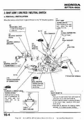 Honda BF75A BF90A Outboard Motors Shop Manual., Page 248
