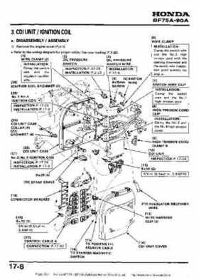 Honda BF75A BF90A Outboard Motors Shop Manual., Page 257