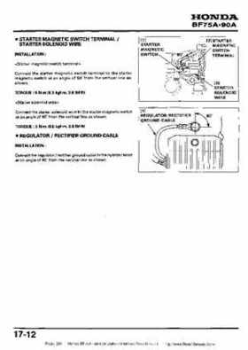 Honda BF75A BF90A Outboard Motors Shop Manual., Page 261