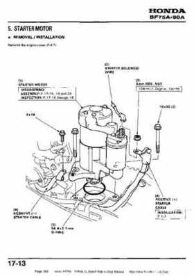 Honda BF75A BF90A Outboard Motors Shop Manual., Page 262