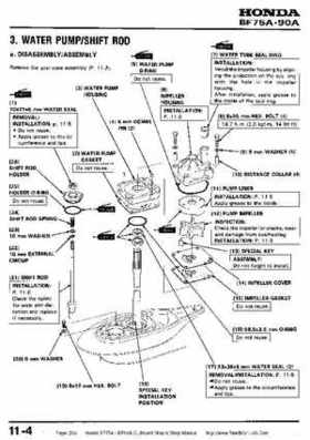 Honda BF75A BF90A Outboard Motors Shop Manual., Page 296